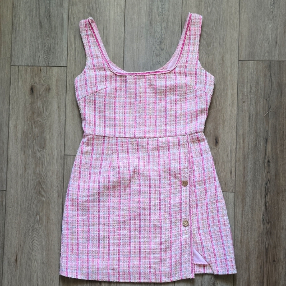 Miami Pink and White Sleeveless Sundress